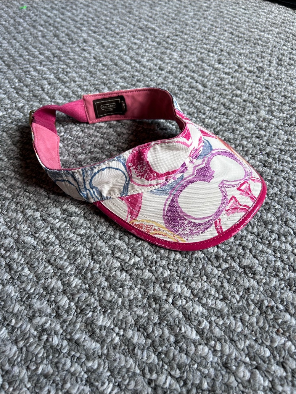 Coach Pink Multi-Signature Womens Visor